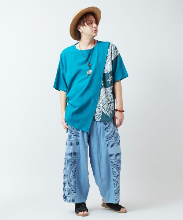 Indigo Color Wide Leg Pants Pants & Shorts by AMINA - Ametsuchi