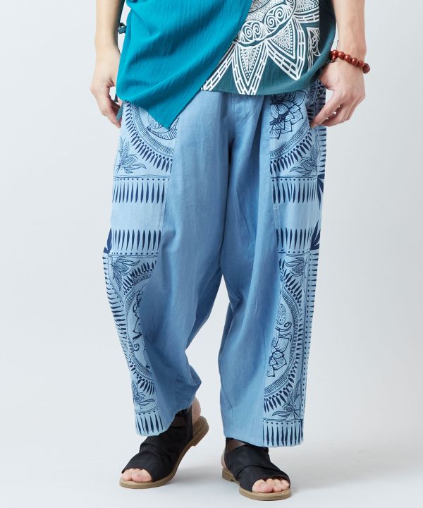 Indigo Color Wide Leg Pants Pants & Shorts by AMINA - Ametsuchi