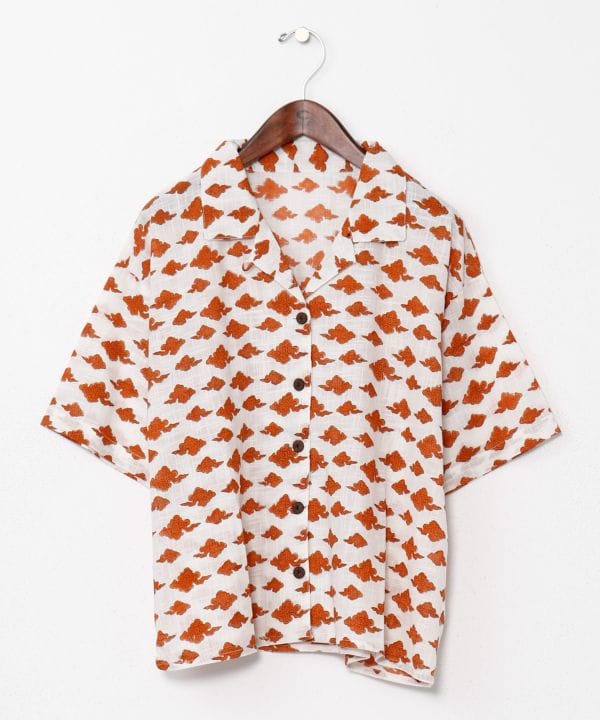 Tibetan Thangka Open Collar Shirt by AMINA - Ametsuchi