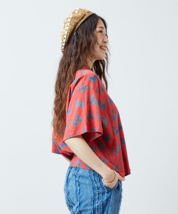Tibetan Thangka Open Collar Shirt by AMINA - Ametsuchi