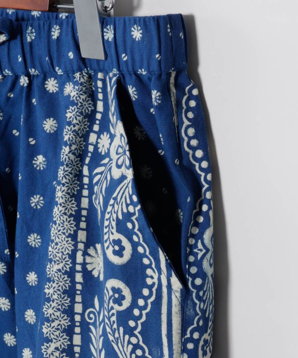 Celana Pendek Motif Blok Indigo oleh AMINA - Ametsuchi