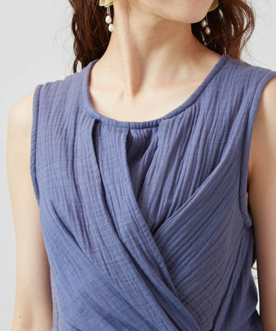 Double Gauze Sleeveless Dress by AMINA - Ametsuchi