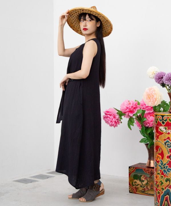 Double Gauze Sleeveless Dress by AMINA - Ametsuchi