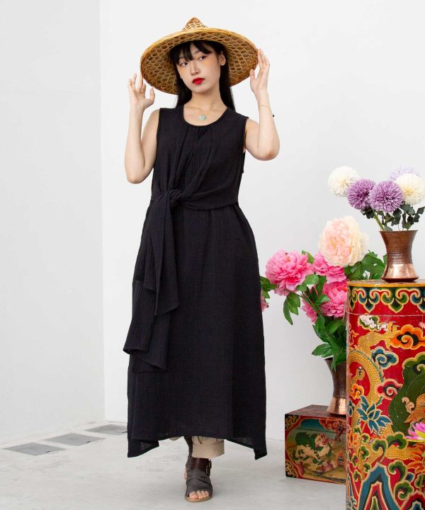 Double Gauze Sleeveless Dress by AMINA - Ametsuchi