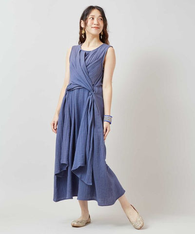 Double Gauze Sleeveless Dress by AMINA - Ametsuchi