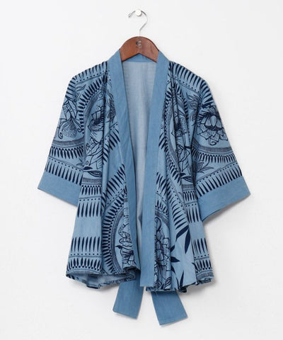 Indigo Color Bohemian Cardigan Cardigans & Outerwear by AMINA - Ametsuchi