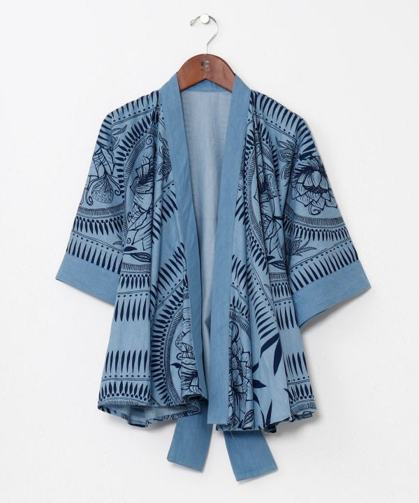 Indigo Color Bohemian Cardigan Cardigans & Outerwear by AMINA - Ametsuchi