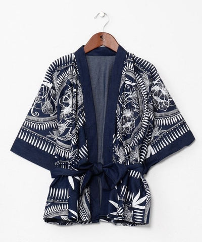 Indigo Color Bohemian Cardigan Cardigans & Outerwear by AMINA - Ametsuchi