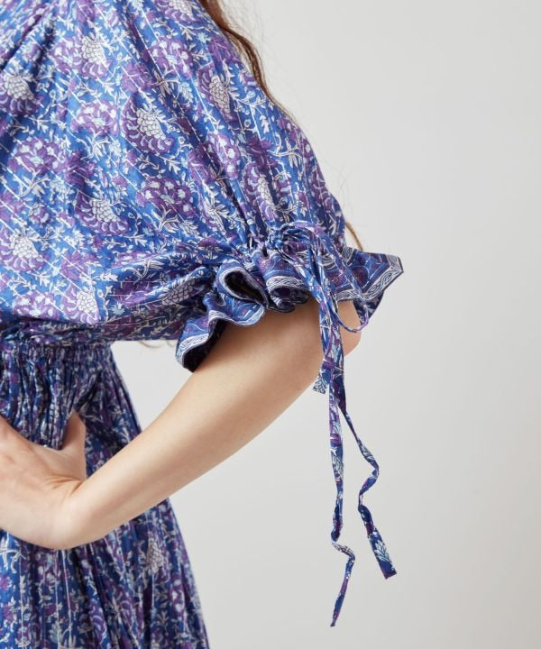 Indian Cotton Floral Dress Dresses by AMINA - Ametsuchi