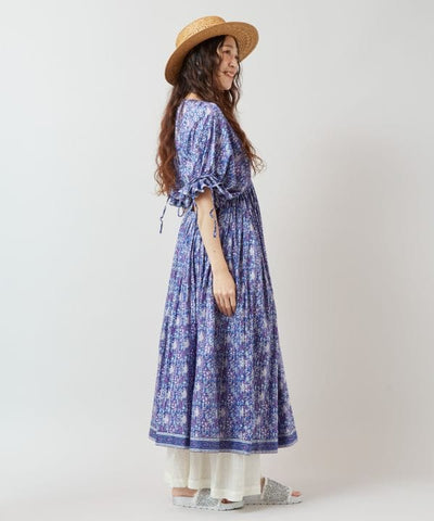 Indian Cotton Floral Dress Dresses by AMINA - Ametsuchi