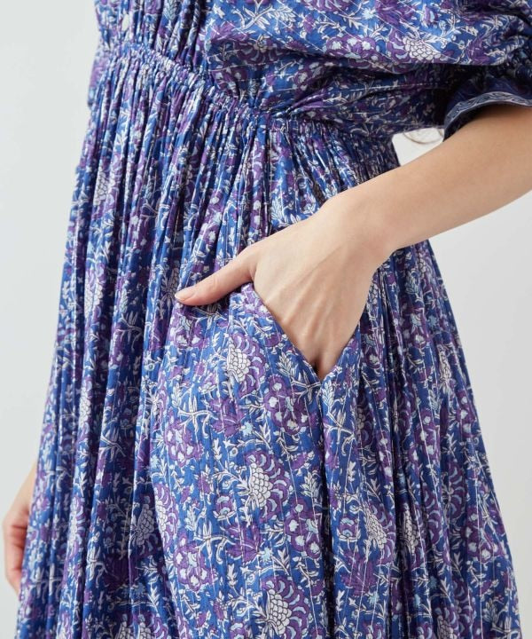 Indian Cotton Floral Dress Dresses by AMINA - Ametsuchi