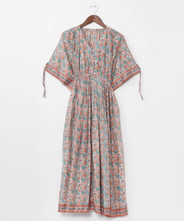 Indian Cotton Floral Dress Dresses by AMINA - Ametsuchi