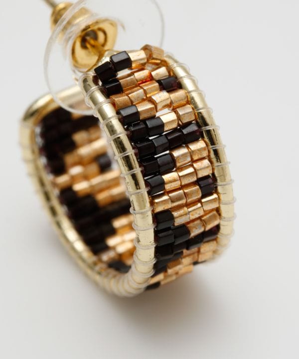 Beaded Hoop Earrings Earrings by AMINA - Ametsuchi