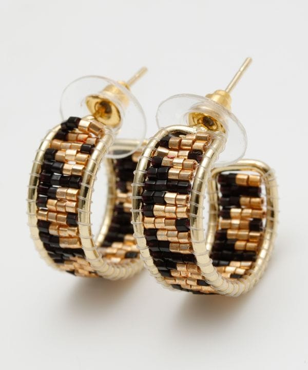 Beaded Hoop Earrings Earrings by AMINA - Ametsuchi