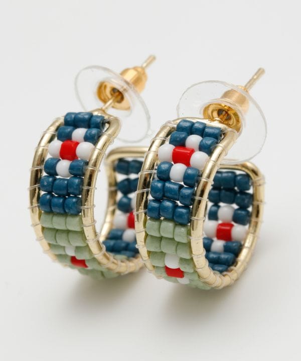 Beaded Hoop Earrings Earrings by AMINA - Ametsuchi
