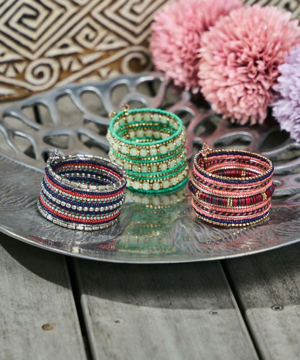 Colorful Beads Bangle Bangles & Bracelets by AMINA - Ametsuchi