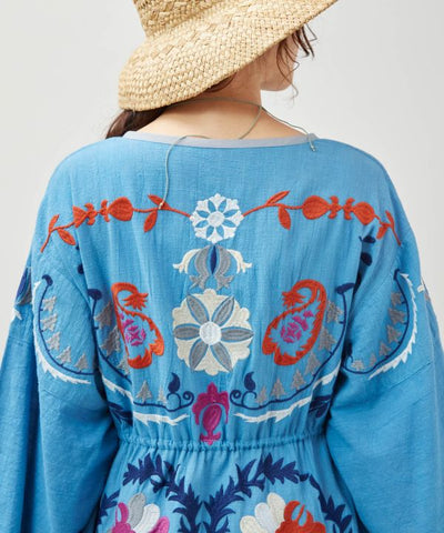 Statement Embroidery Bohemian Crossover Dress