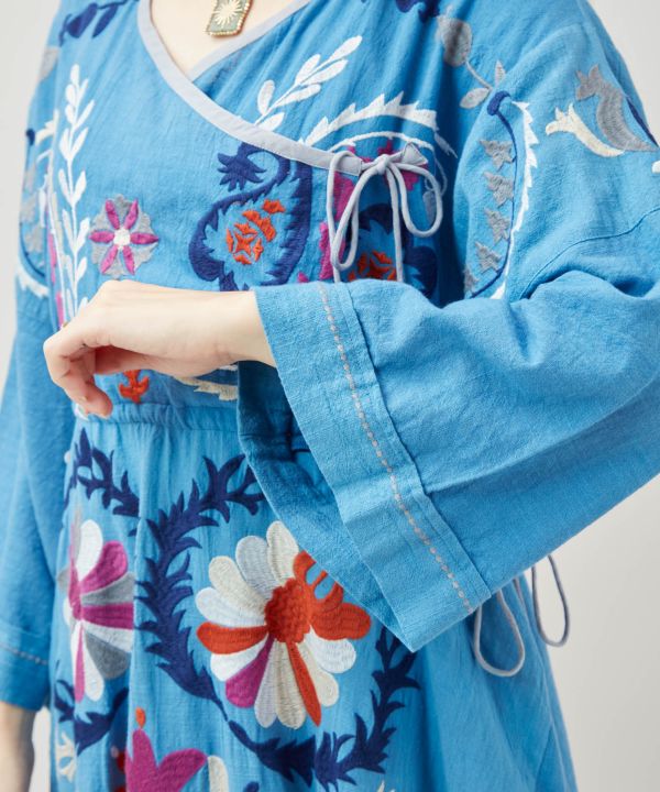 Statement Embroidery Bohemian Crossover Dress