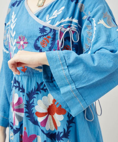 Statement Embroidery Bohemian Crossover Dress