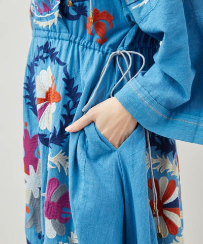 Statement Embroidery Bohemian Crossover Dress