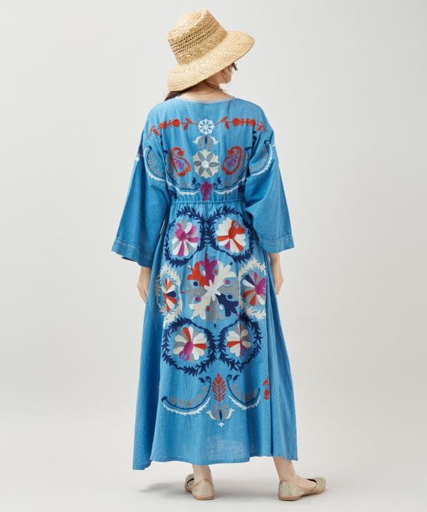 Statement Embroidery Bohemian Crossover Dress