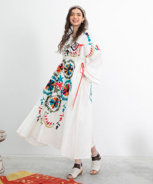 Statement Embroidery Bohemian Crossover Dress