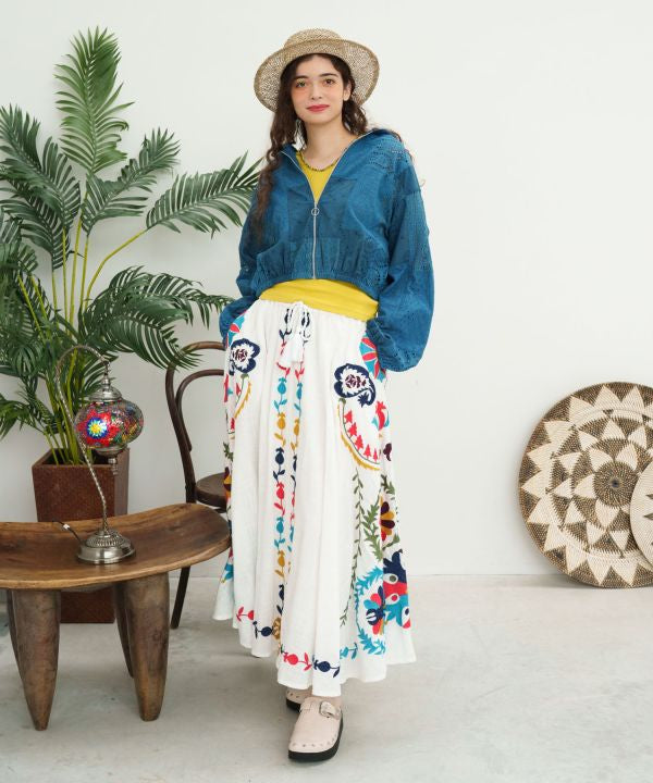 Ethnic Embroidered Long Skirt