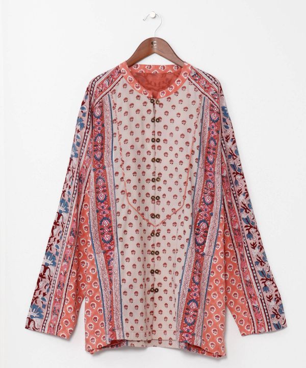 Men's Bohemian Block Print Cotton Shirt