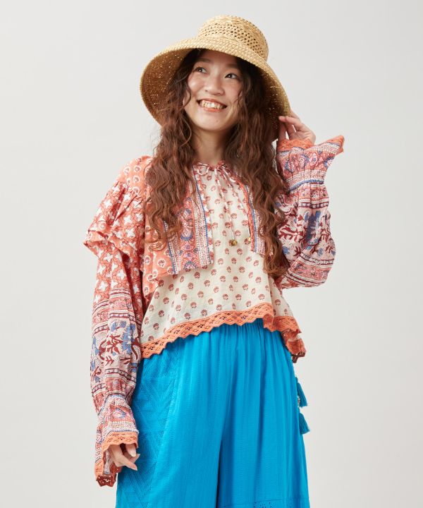 Bohemian Block Print Blouse