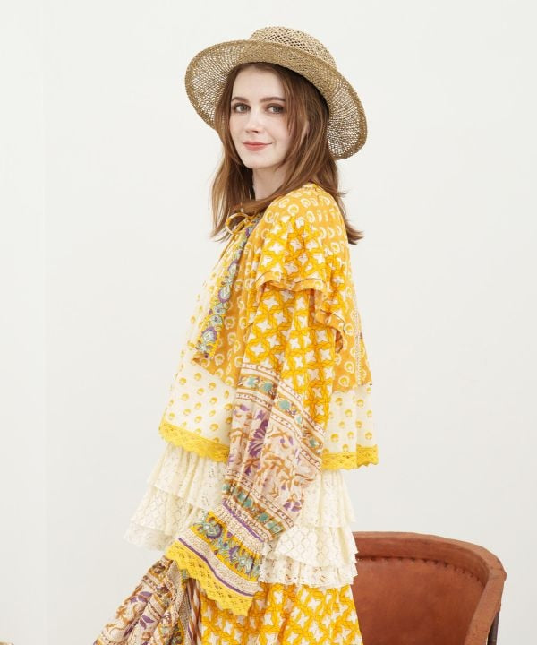 Bohemian Block Print Blouse