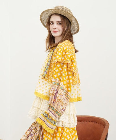 Bohemian Block Print Blouse