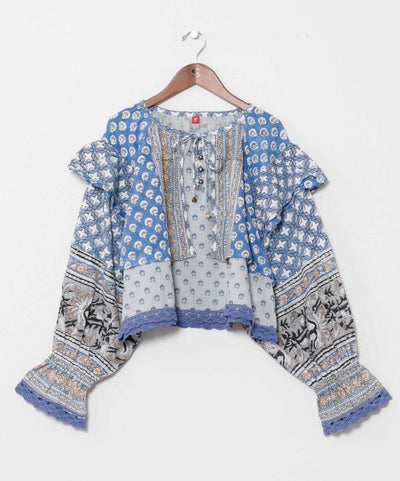 Bohemian Block Print Blouse