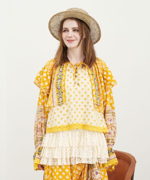 Bohemian Block Print Blouse