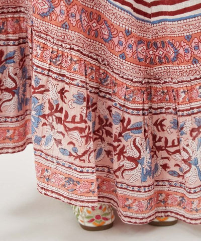 Bohemian Block Print Long Skirt