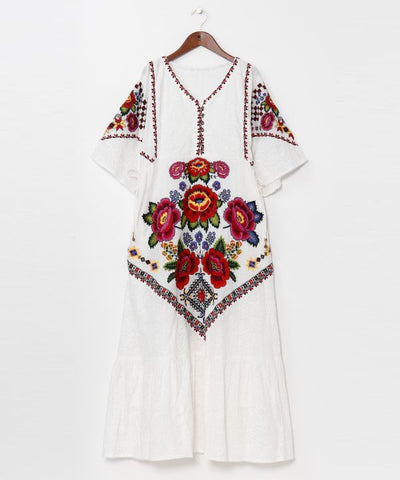 Roma Rose Embroidery Dress Dresses by AMINA - Ametsuchi