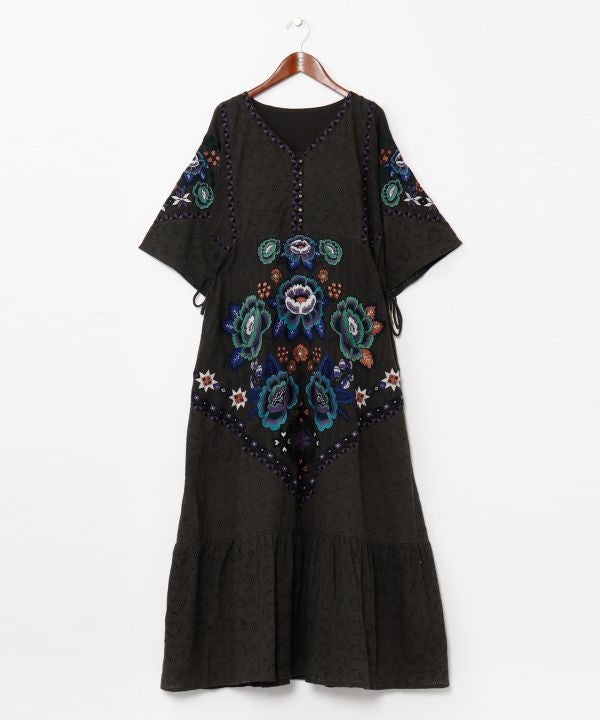 Roma Rose Embroidery Dress Dresses by AMINA - Ametsuchi