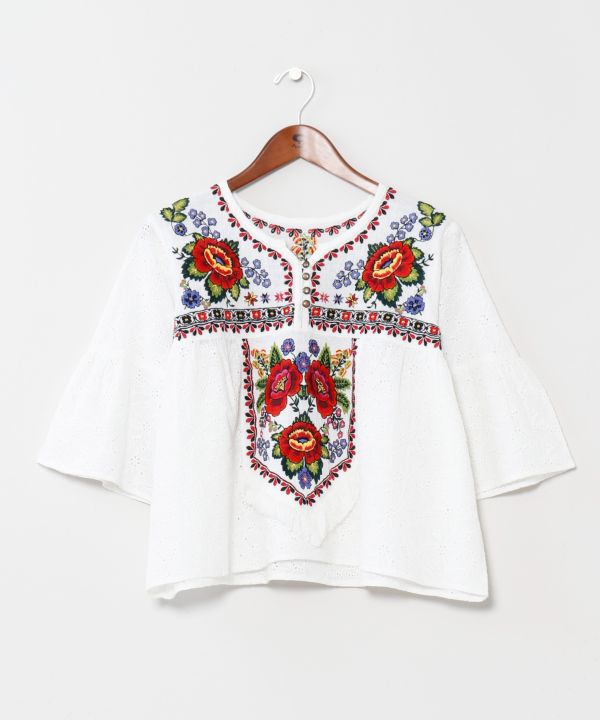 Roma Embroidered Jacquard Top