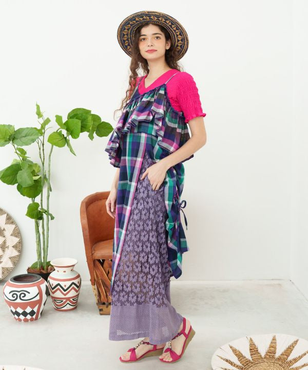 Madras Check Sari Dress