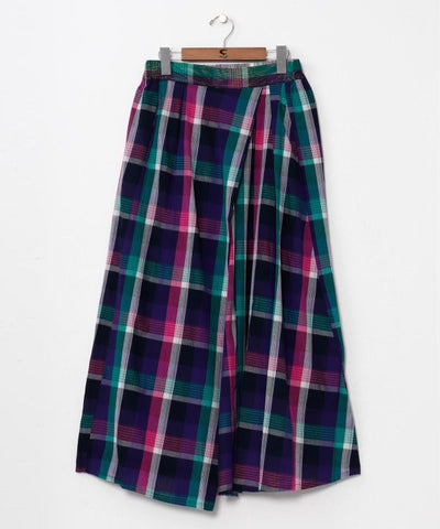 Madras Check Sari Skirt by AMINA - Ametsuchi