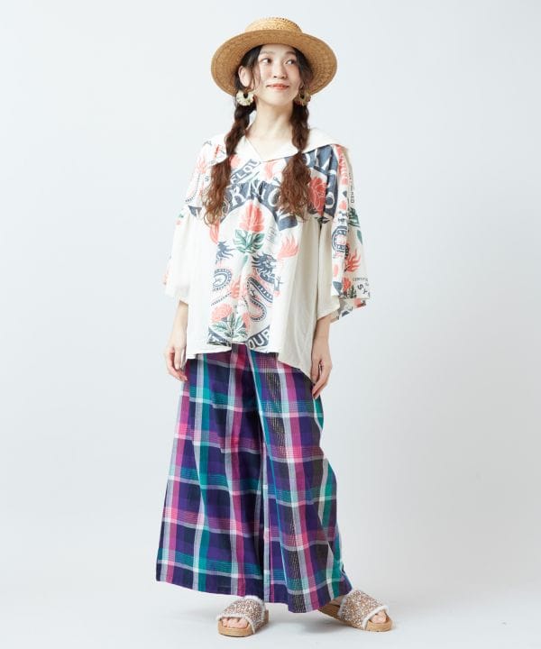 Madras Check Wide Pants by AMINA - Ametsuchi