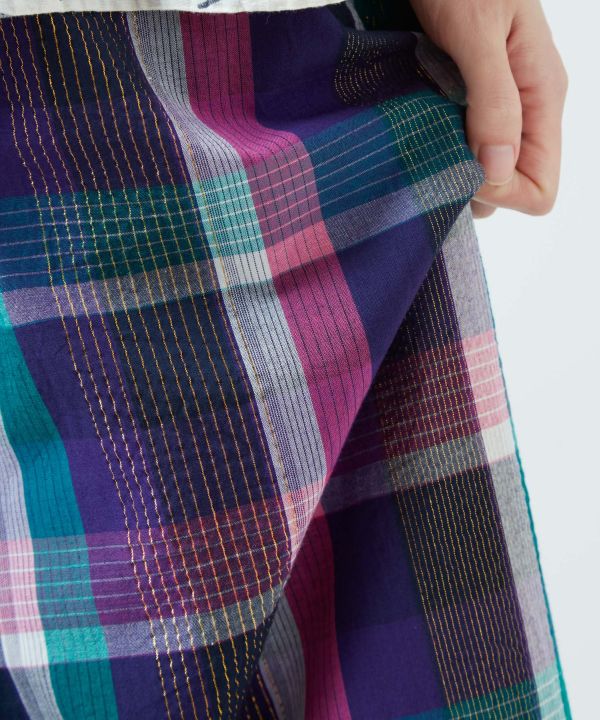 Madras Check Wide Pants by AMINA - Ametsuchi