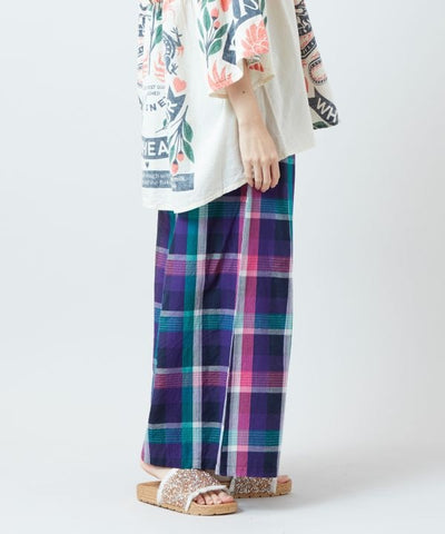 Madras Check Wide Pants by AMINA - Ametsuchi