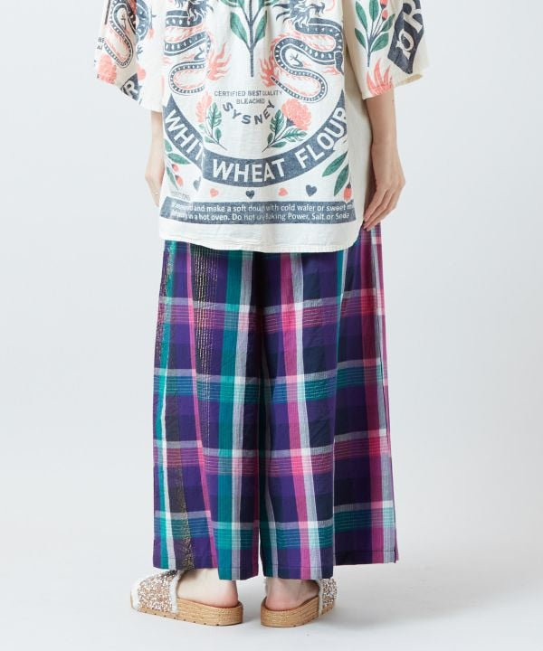 Madras Check Wide Pants by AMINA - Ametsuchi