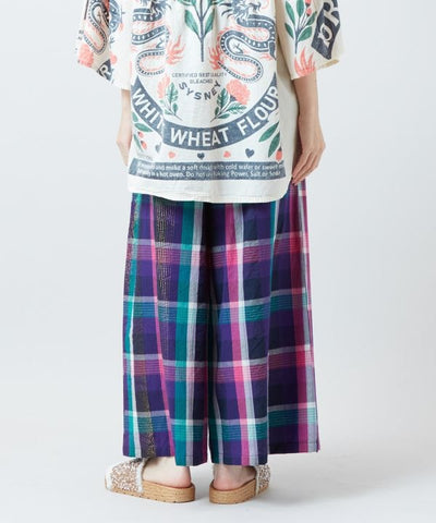 Madras Check Wide Pants by AMINA - Ametsuchi