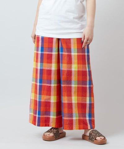 Madras Check Wide Pants by AMINA - Ametsuchi