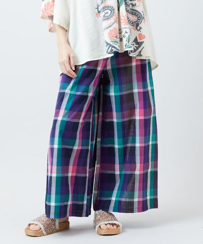 Madras Check Wide Pants by AMINA - Ametsuchi