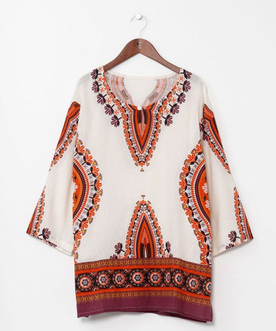 Dashiki Embroidery Ethnic Cotton Top