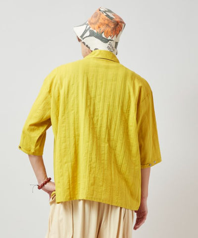 Embroidered Dobby Cotton Shirt Tops by AMINA - Ametsuchi