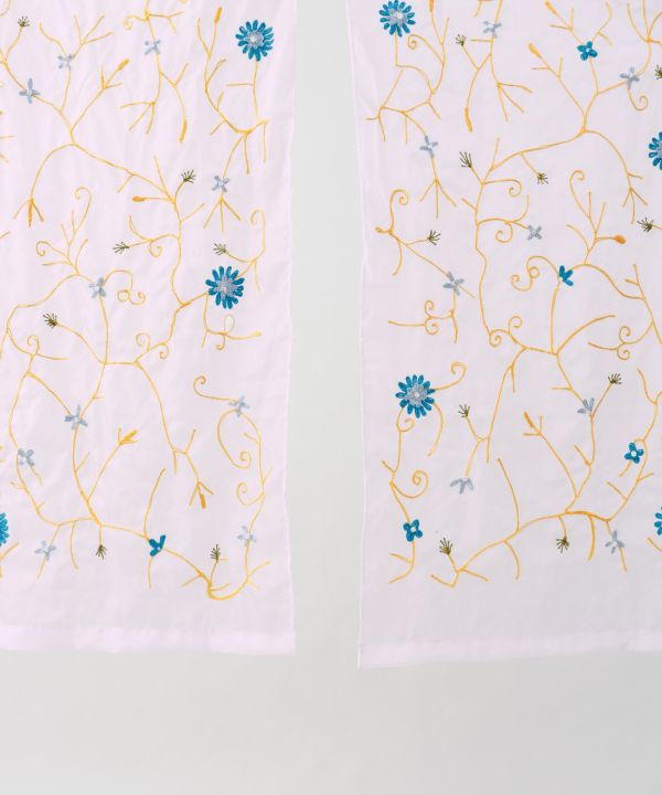 Floral Sheer Noren Curtain