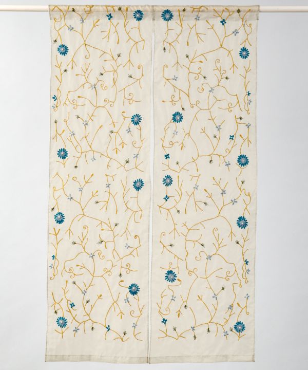 Floral Sheer Noren Curtain